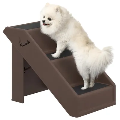 Image de Escalier pour chien, pliable, portable, couleur marron, dimensions : 53 x 30,5 x 36,5 cm