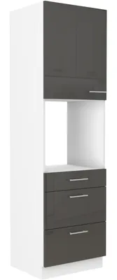 Obrázek produktu pro Kuchyňská skříň na vestavnou troubu se šuplíky LAJLA - šířka 60 cm, šedá / bílá