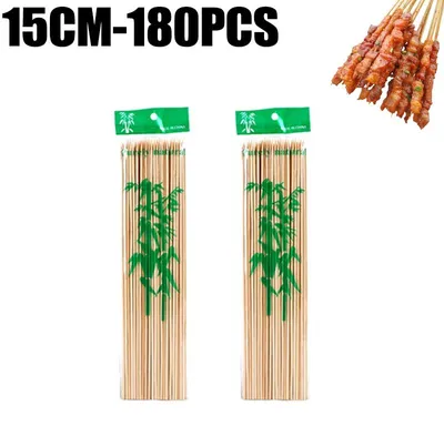 Produktbild von Holzspieße - Grillspieße - 15 cm - 180 Stück - Zum Grillen - Für Obst und Kebab