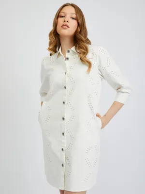 Produktbild von Orsay Weißes Jeanshemdkleid für Damen 460147000000__36