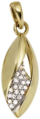 Produktbild von Anhänger Zirkonia spitzoval 333 Gold Gelbgold Goldanhänger Halsschmuck