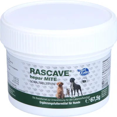 Produktbild von NutriLabs Rascave hepar mite 90 Kautabletten | Leberfunktion bei Hunden