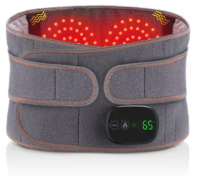Produktbild von INF Rotlicht-Wärme-Massagegürtel mit Infrarot, Neopren, USB 5000mAh Akku Grau