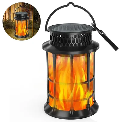 Produktbild von Garten Solarlampen für Außen – Hängende Solar Laternen, Realistische Flammeneffekte, IP65 Wasserdicht, Solarleuchten Gartendeko mit Clips