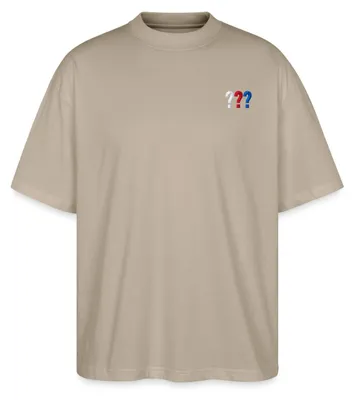 Produktbild von Spreadshirt Die Drei Fragezeichen Logo Stickerei Oversize Uni T-Shirt, XS, Steingrau
