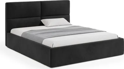 Produktbild von FEDVE Polsterbett Doppelbett Stove Bett Bettkasten Schlafzimmer Matratze 140x200 cm Schwarz (Matt Velvet 99)