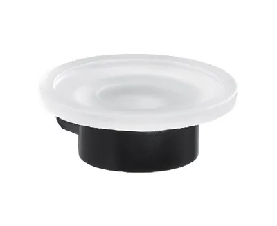 Image de Sapho Gedy Pirenei - Porte-savon avec support, noir mat/verre satiné PI1114