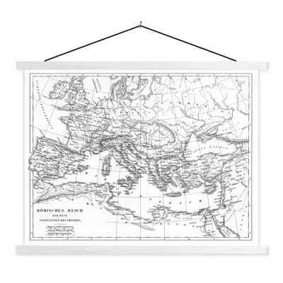 Obrázek produktu pro MuchoWow® Textilní plakát - Ilustrovaná mapa Římské říše - 40x30cm - S hnědými lamelami