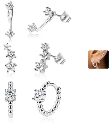 Produktbild von Solidchoice – Set mit 3 Damen-Ohrringen mit Strass