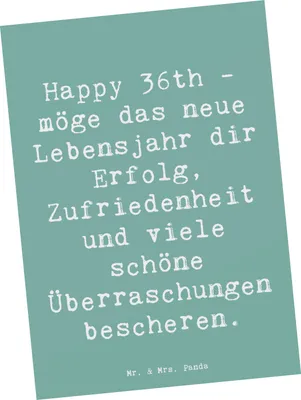 Produktbild von Mr. & Mrs. Panda Postkarte Spruch 36. Geburtstag Segen - Meeresbrise - Geschenk, Fotokarte, besonderer Anlass, zauberhaft, unvergesslich, Geburtstagsfeier, Happy Birthday