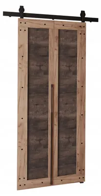 Produktbild von KierMoebel Schiebetür Komplettset QUDIO M2 Braun Craft + Esche 76x205x3,2 cm Wohnzimmer Schiebetür