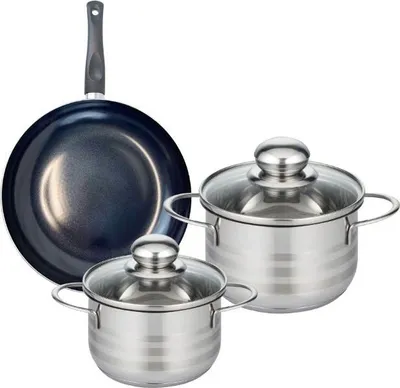 Immagine prodotto di Set composto da 1 padella da 20 cm e 2 pentole da 14 e 16 cm Elo Prima Brillant
