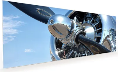 Produktbild von Küchenrückwand Spritzschutz Glas mit Motiv Flugzeugpropeller 40 x 40 cm