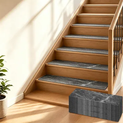 Obrázek produktu pro Protiskuzová podložka pod koberec - sada 15 kusů - 76 x 20 cm - guma - protiskluzová