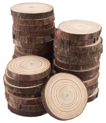 Produktbild von 50 Holzscheiben, 7-8 cm Durchmesser – Natürliches Kiefernholz für kreative Projekte