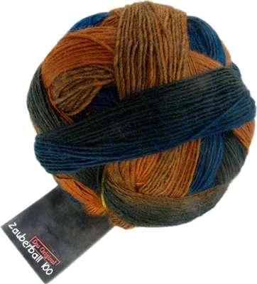 A ball of yarn with a tag attached.