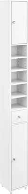 Immagine prodotto di Mobile da bagno stretto mobile alto con 2 ante e 1 cassetto 20 x 20 x 180 cm bianco