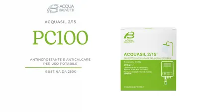 Immagine prodotto di Acqua Brevetti Acquasil 2/15, confezione da 4 bustine usa e getta da 250 g ciascuna, anticorrosivo e antincrostante specifico per pompe dosatrici.