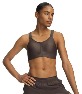 Obrázek produktu pro Sportovní podprsenka Under Armour Infinity High Zip 2.0, vysoká podpora, hnědá, velikost XL / D-DD, dámská, barva hnědá, velikost XL