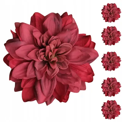 Produktbild von Künstliche Dahlienköpfe XL 6er Set Rot 14cm