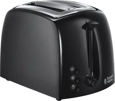 Produktbild von Russell Hobbs Toaster Textures+ 2 extra breite Toastschlitze Br?tchenaufsatz & integrierte ToastZange 6 einstellbare Br?unungsstufe + Auftau & Aufw?rmfunktion 850W Toaster schwarz 22601562209