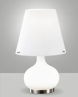 Produktbild von Ade Tischleuchte aus Metall und weißem mundgeblasenem Glas, elegantes Design mit Doppelschalter, G9- und E14-Fassung, 230 V, Code 2533-34-102