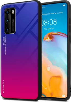 Produktbild von Cadorabo Hülle für Huawei P40 Schutz Hülle in Schwarz Handyhülle TPU Etui Cover Case Tempered Glas