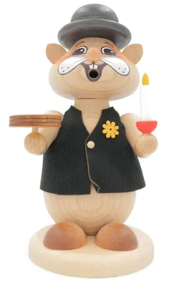 Obrázek produktu pro Kuhnert - Pravý krušnohorský křeček kouřící muž, -figurka, -muž 21cm - Gratulant