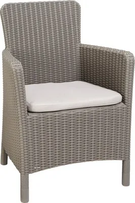 Image de Allibert fauteuil en rotin Trenton + coussin, couleur cappuccino