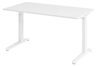 Produktbild von bümö Schreibtisch Serie-XB - Nachbildung: Weiß, Gestell: Weiß, Größe:  140 x 80 cm