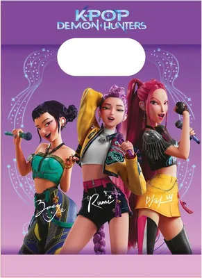 Produktbild von 4 Partytüten aus Papier K-POP Demon Hunters KPop