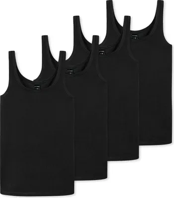 Produktbild von Schiesser 4er Pack Teens Girls 95/5 Organic Baumwolle Unterhemd / Top Arm- und Halsausschnitt mit Einfass, Breite Träger für hohen Tragekomfort, Elastische Single-Jersey-Qualität
