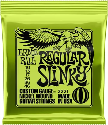 Imagen del producto de Ernie Ball P02221, Cuerdas para guitarra, Acero, Eléctrica, Juego de 6 unidades
