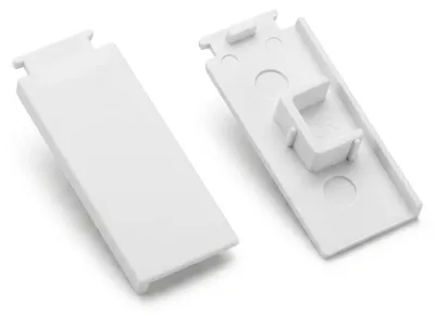 Image de Cache-latéral pour rail de rideau, lot de 2 - Blanc, modèle à une coulisse