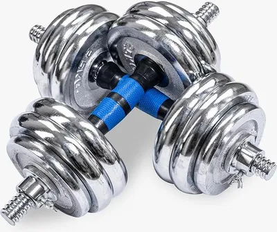 Produktbild von Climaqx 30KG Hantelset, Verstellbare Kurzhantel, Schwarz, Blau, Chrom, Eisen, 30 kg, 500 g, 1,25 kg