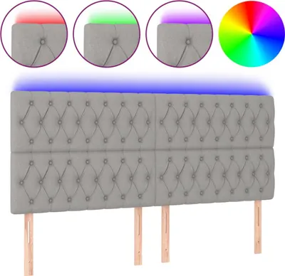 Obrázek produktu pro vidaXL LED čelo světle šedé 180x7x118/128 cm látka