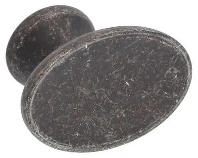 Produktbild von Knopf für Möbel aus Zinklegierung, Durchmesser 42 mm x 27 mm, Vintage-Ausführung in Schwarz, Set mit 25 Stück