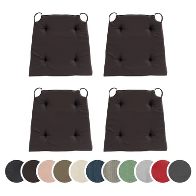 Produktbild von sleepling - 4er Set Stuhlkissen, für Indoor und Outdoor, 100% Baumwolle, 42 x 40 cm, kastanie