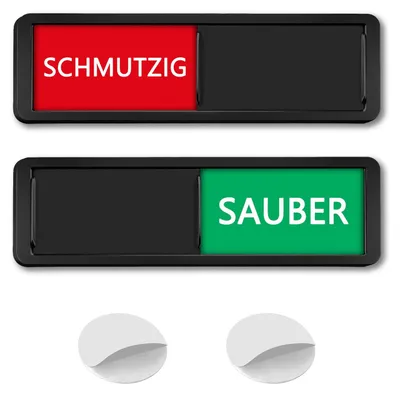 Geschirrspüler-Statusanzeige, magnetisch, 17,7 x 5,2 cm, schwarz