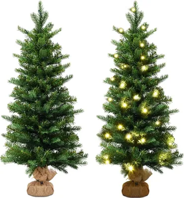 Produktbild von 90 cm Beleuchteter Weihnachtsbaum, Künstlicher Christbaum mit 50 LED Lichtern, Dekorativer Tannenbaum mit 3 Modi Timer, Weihnachtsdekoration Tischweihnachtsbaum für Zuhause Büro