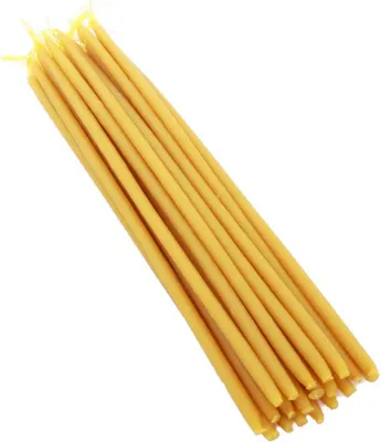 Produktbild von 149g (ca. 20 St.) Kerzen 100% Bienenwachs L: 24cm Handarbeit Griechenland 36321