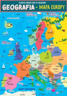Obrázok produktu pre Vzdelávacia karta A4 – skladateľná mapa Európy