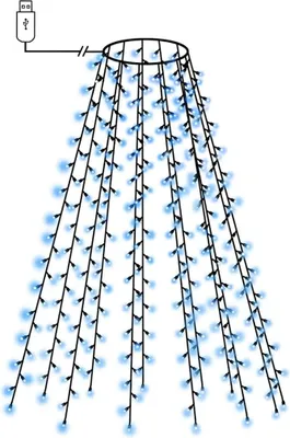 Produktbild von vidaXL Weihnachtsbaum-Lichternetz mit 150 LEDs Blau 150 cm