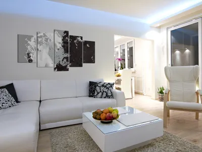 Produktbild von Akustikbild Abstrakt 200x100 cm Bilder Akustikschaum Hochleistungsschallabsorber Schallschutz Leinwand 5 tlg Wandbild Raumakustik Schalldämmung 020203-4