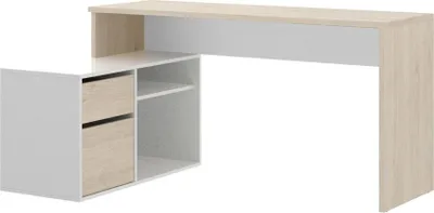Immagine prodotto di Dmora Scrivania Andor 92x139x75h cm Bianco Lucido, Modulabile Angolare