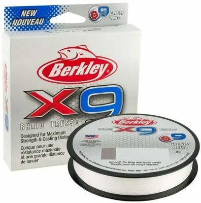 Produktbild von BERKLEY x9 Braid, 150m, 0,2mm, 20.6kg / 45,42lbs, transparent, geflochtene Angelschnur, 1486887