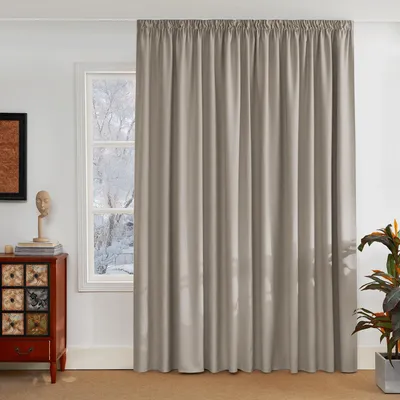 Image de Rideau occultant - Beige sable - 300 x 245 cm - Occultation douce - Pour salon et chambre