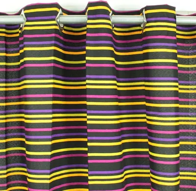 Obrázok produktu pre Čierny viacfarebný záves s pruhmi 150x250