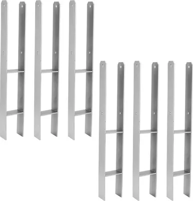 Immagine prodotto di Ancoraggio per pali Ancoraggio per recinzione Base per pali Ancoraggio ad H Supporto per pali 81 mm 6 pezzi