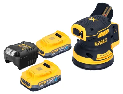 Productafbeelding van DeWalt DCW 210 E2 accu excentrische schuurmachine 18 V 125 mm borstelloos + 2x Powerstack accu 1,7 Ah + oplader